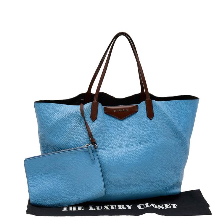 Pre Owned Givenchy Blue/Brown Leather Large Antigona Shopper Tote