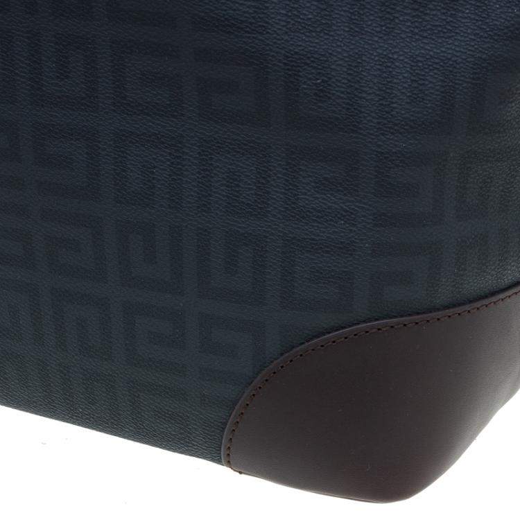 Pre Owned Givenchy Brown/Black Coated Canvas and Leather Shopper Tote