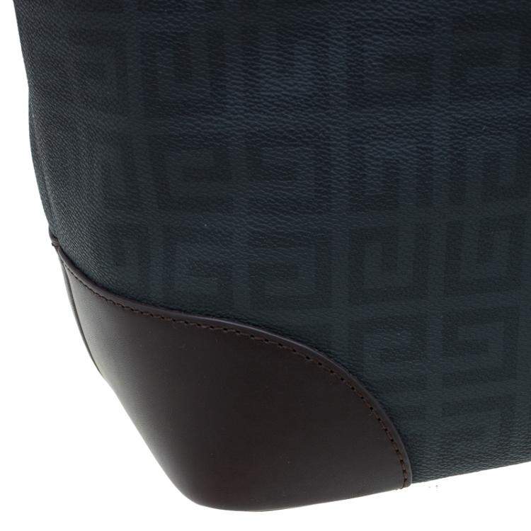 Pre Owned Givenchy Brown/Black Coated Canvas and Leather Shopper Tote