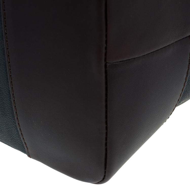 Pre Owned Givenchy Brown/Black Coated Canvas and Leather Shopper Tote