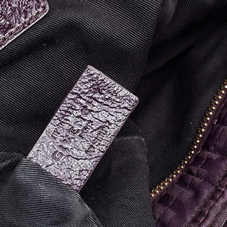 Pre Owned Givenchy Purple Signature Fabric And Patent Leather Tote