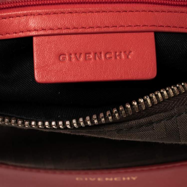 Pre Owned Givenchy Brown/Red Monogram Canvas and Leather Hobo