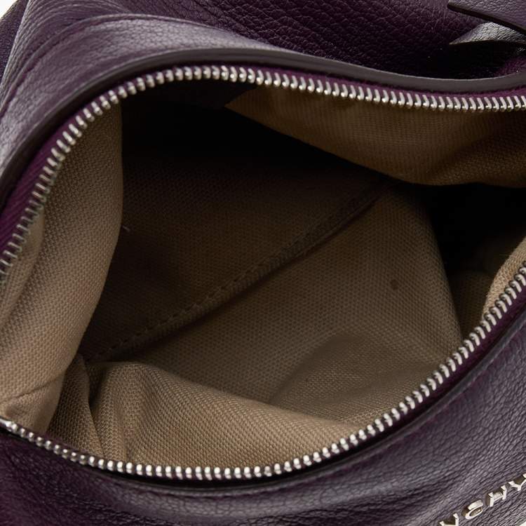 Pre Owned Givenchy Purple Leather Mini Pandora Chain Shoulder Bag