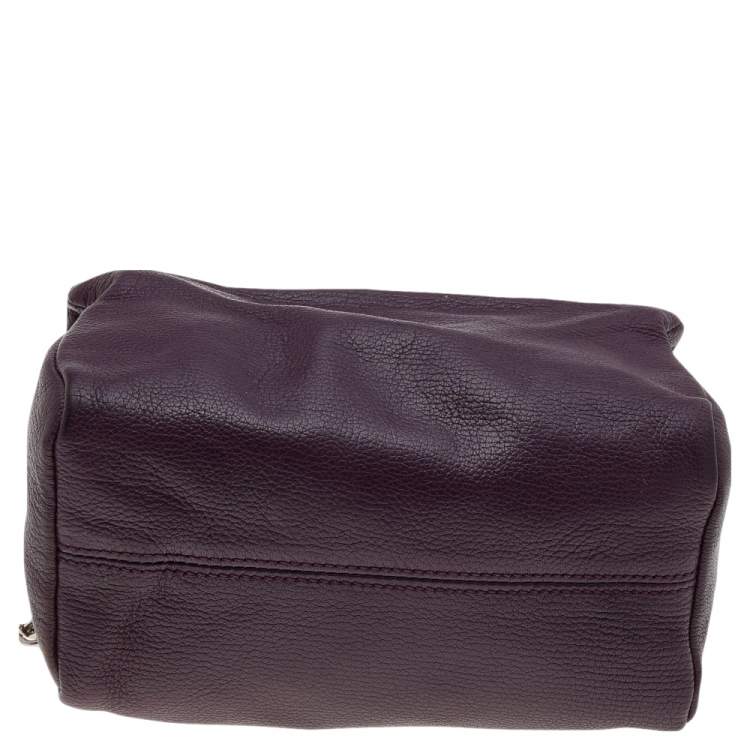 Pre Owned Givenchy Purple Leather Mini Pandora Chain Shoulder Bag