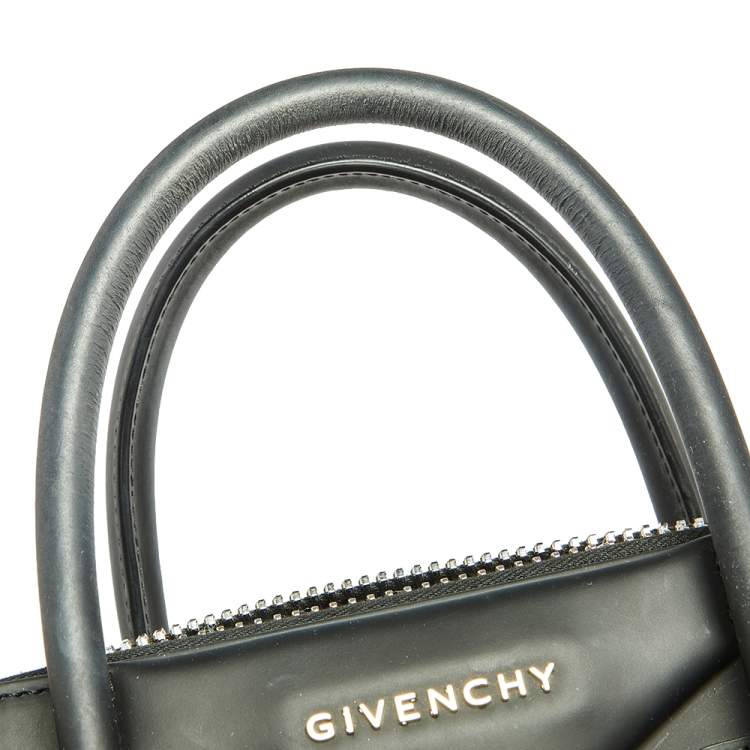 Pre Owned  Givenchy Black Leather and Patent Leather Small Antigona Satchel