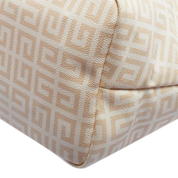 Pre Owned Givenchy Beige and White Monogram Shoulder Bag
