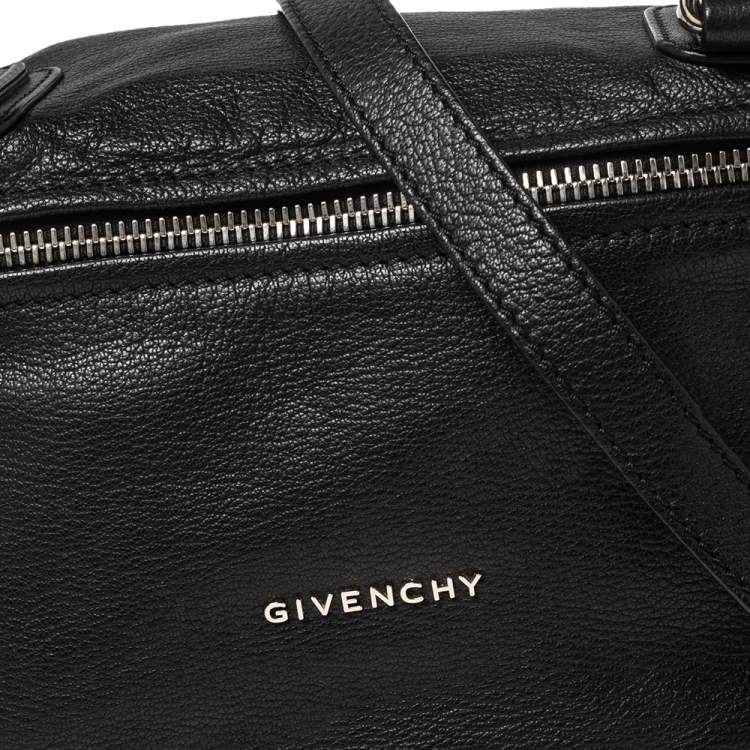 Pre Owned Givenchy Black Leather Small Pandora Messenger Bag
