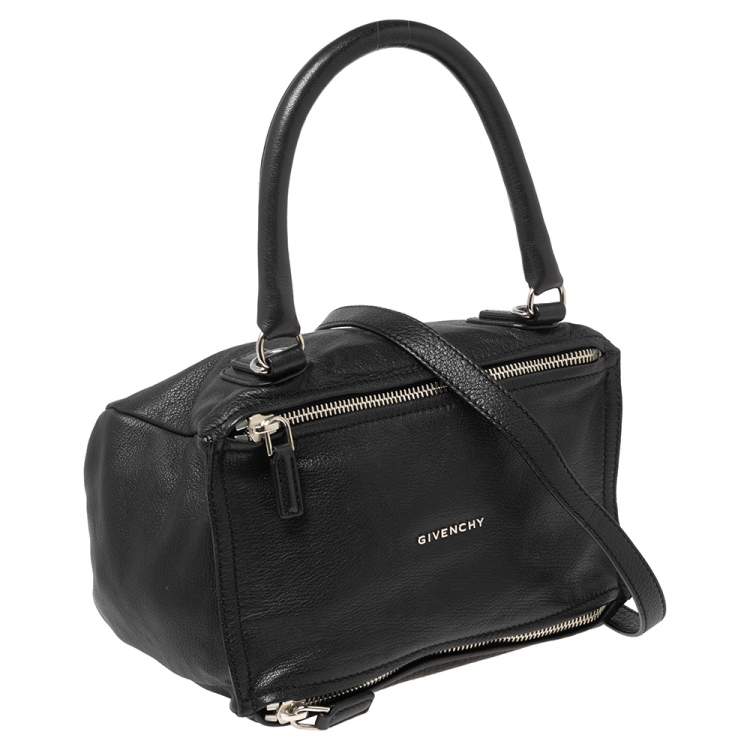 Pre Owned Givenchy Black Leather Small Pandora Messenger Bag