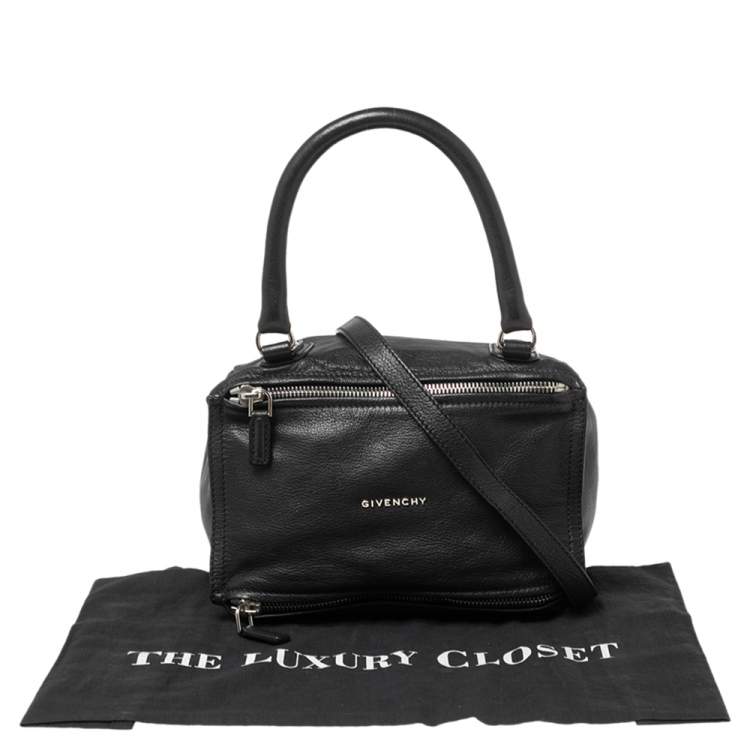 Pre Owned Givenchy Black Leather Small Pandora Messenger Bag