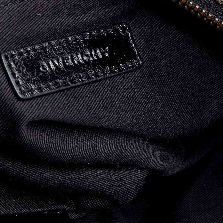 Pre Owned Givenchy Black Monogram Canvas and Patent Leather Baguette