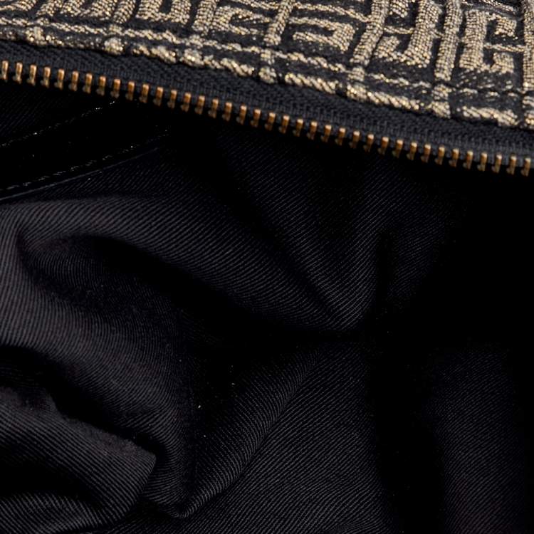 Pre Owned Givenchy Black Monogram Canvas and Patent Leather Baguette