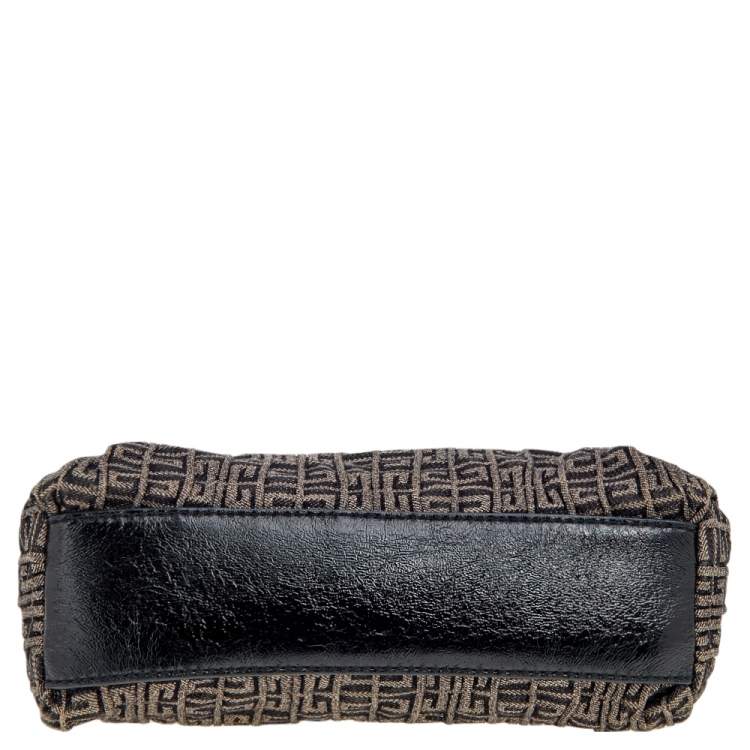 Pre Owned Givenchy Black Monogram Canvas and Patent Leather Baguette