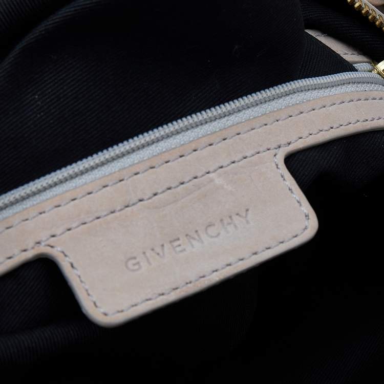 Pre Owned Givenchy Beige Leather Zip Hobo