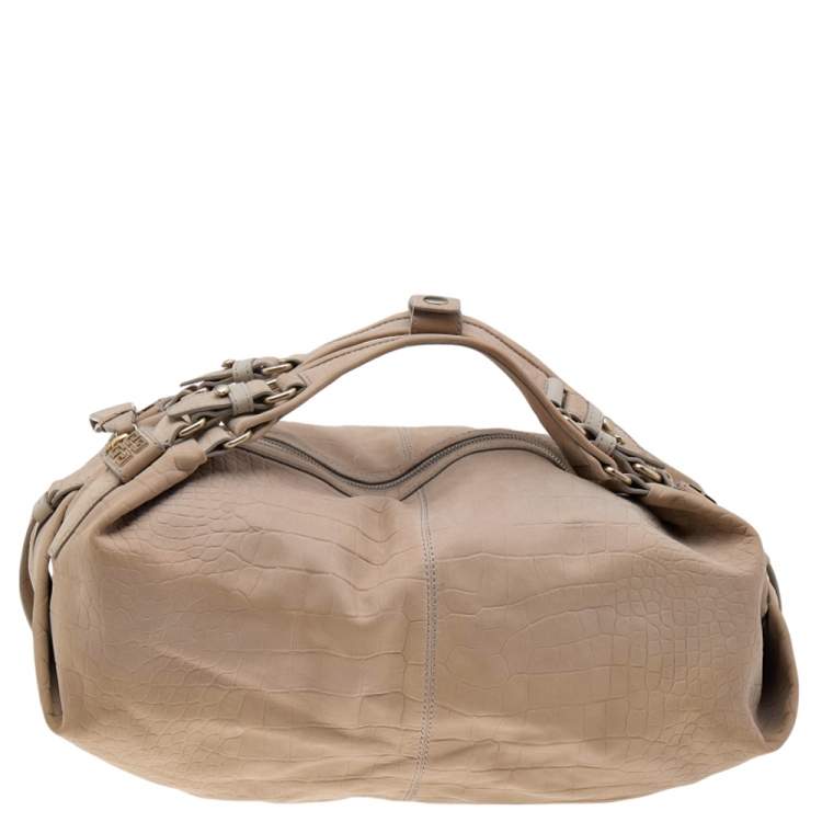 Pre Owned Givenchy Beige Leather Zip Hobo
