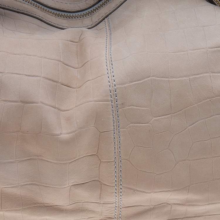 Pre Owned Givenchy Beige Leather Zip Hobo