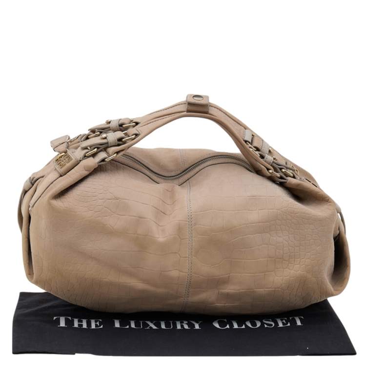 Pre Owned Givenchy Beige Leather Zip Hobo