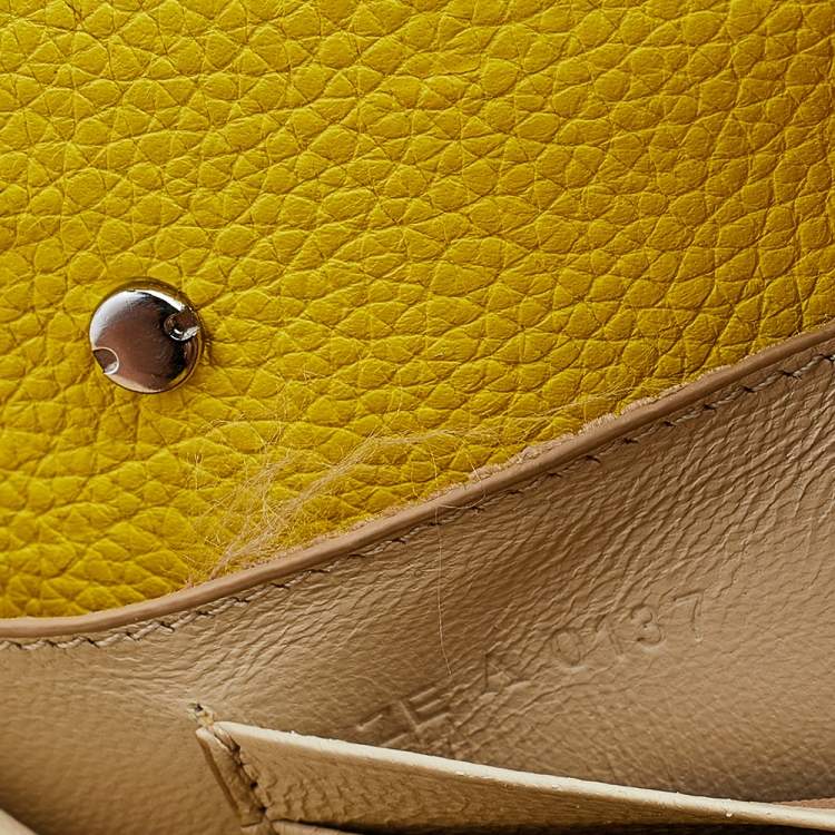 Pre Owned Givenchy Bright Yellow Leather Nano Horizon Crossbody Bag