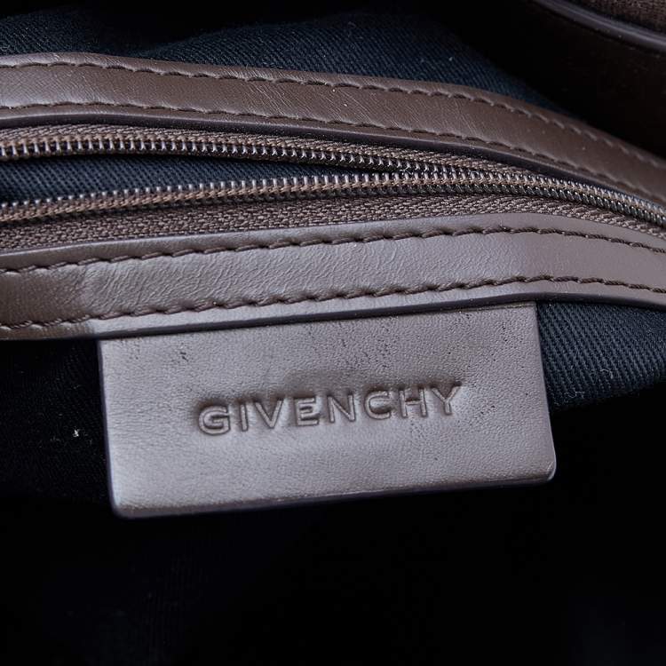 Pre Owned Givenchy Dark Brown Monogram Canvas And Leather Hobo