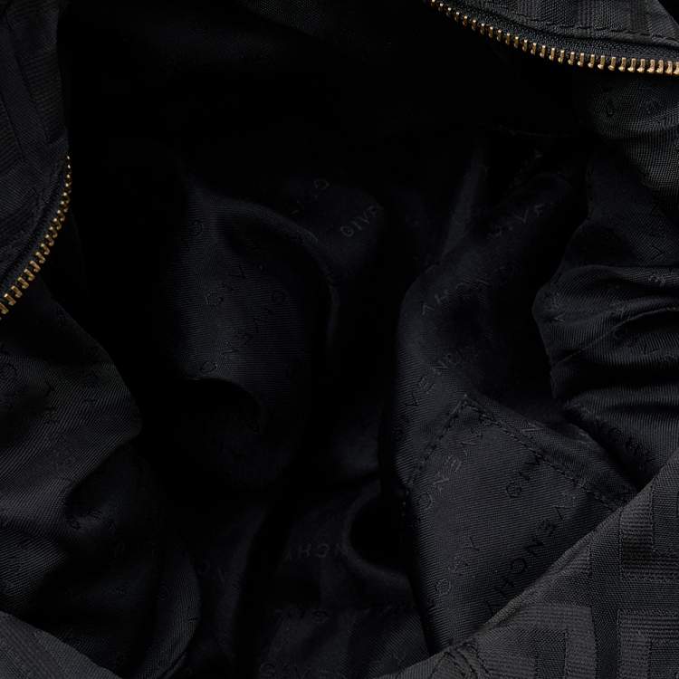 Pre Owned Givenchy Black Monogram Nylon and Leather Hobo