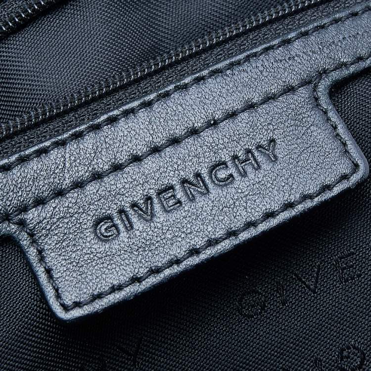 Pre Owned Givenchy Black Monogram Nylon and Leather Hobo