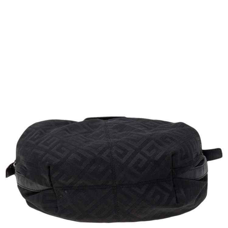 Pre Owned Givenchy Black Monogram Nylon and Leather Hobo