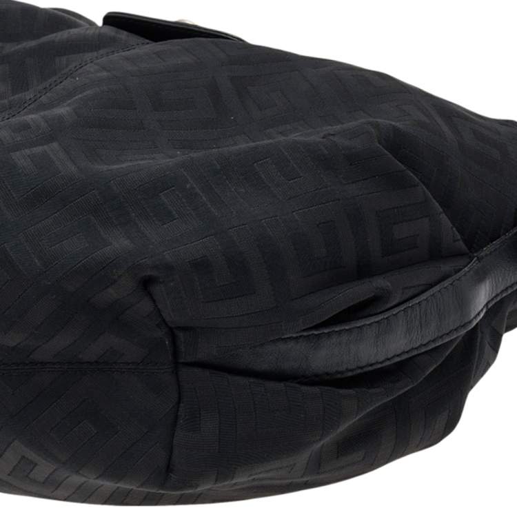 Pre Owned Givenchy Black Monogram Nylon and Leather Hobo