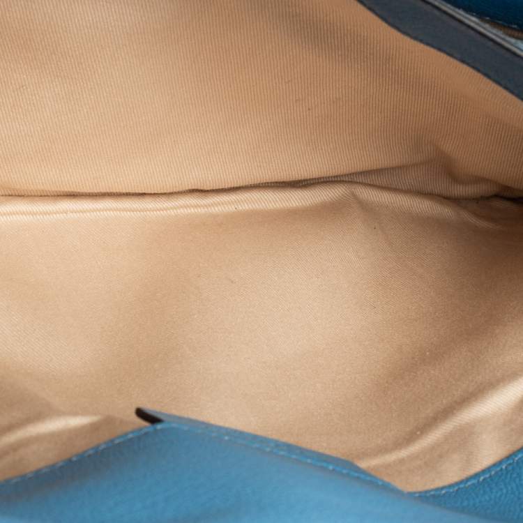 Pre Owned Givenchy Blue Leather Antigona Envelope Clutch