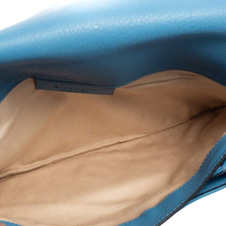 Pre Owned Givenchy Blue Leather Antigona Envelope Clutch