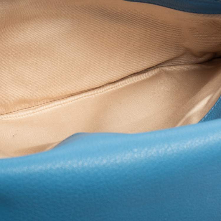 Pre Owned Givenchy Blue Leather Antigona Envelope Clutch