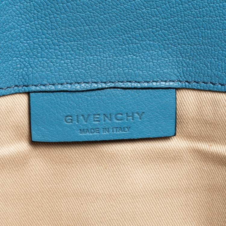 Pre Owned Givenchy Blue Leather Antigona Envelope Clutch