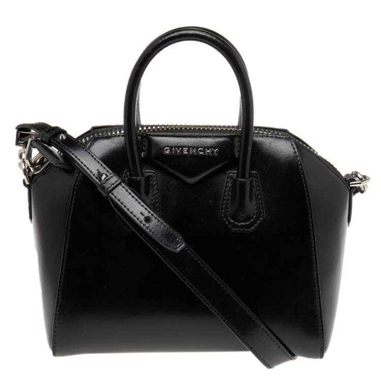 Pre Owned Givenchy Black Leather Mini Antigona Satchel