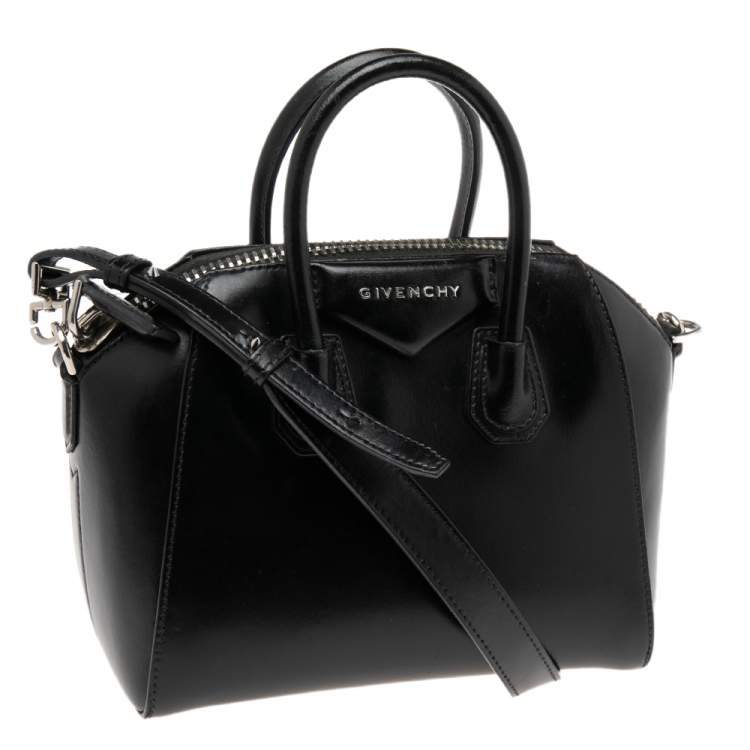 Pre Owned Givenchy Black Leather Mini Antigona Satchel