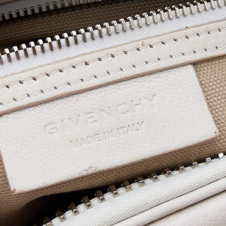 Pre Owned Givenchy White Leather Mini Antigona Satchel