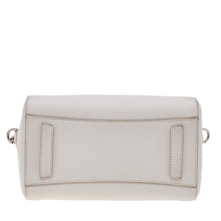 Pre Owned Givenchy White Leather Mini Antigona Satchel
