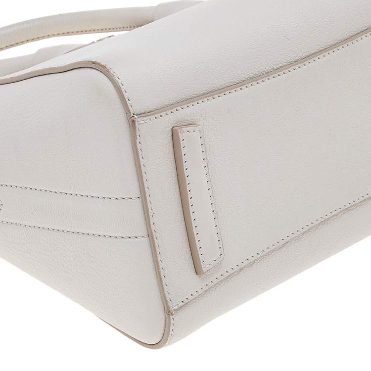 Pre Owned Givenchy White Leather Mini Antigona Satchel