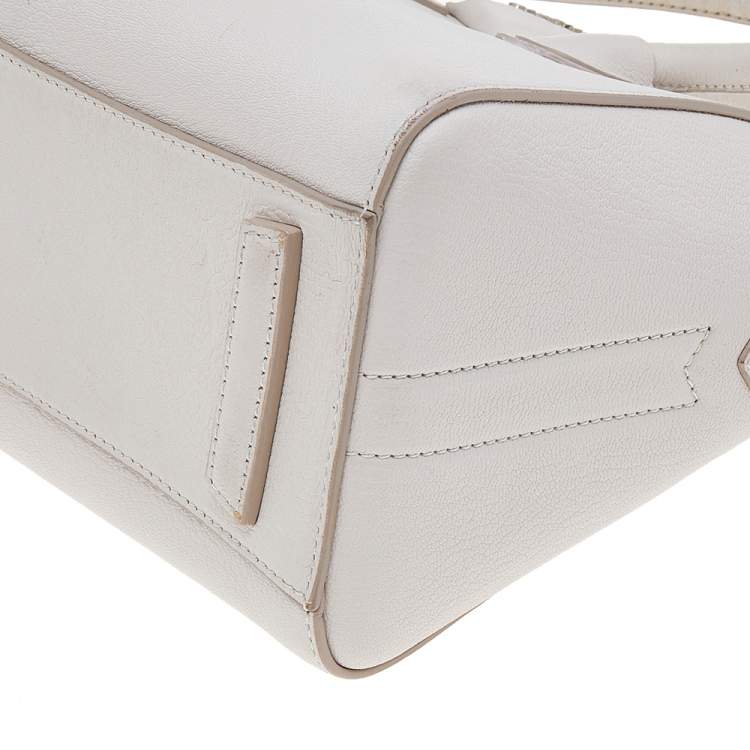Pre Owned Givenchy White Leather Mini Antigona Satchel