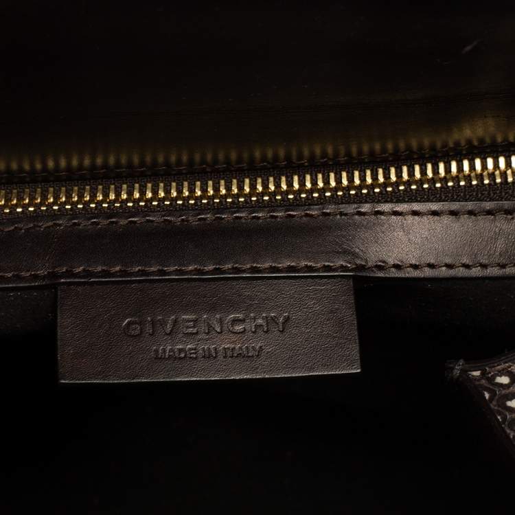 Pre Owned Givenchy Brown/Beige Python Mini Pandora Box Crossbody Bag