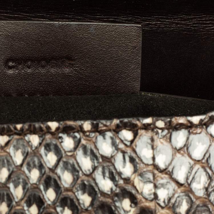 Pre Owned Givenchy Brown/Beige Python Mini Pandora Box Crossbody Bag