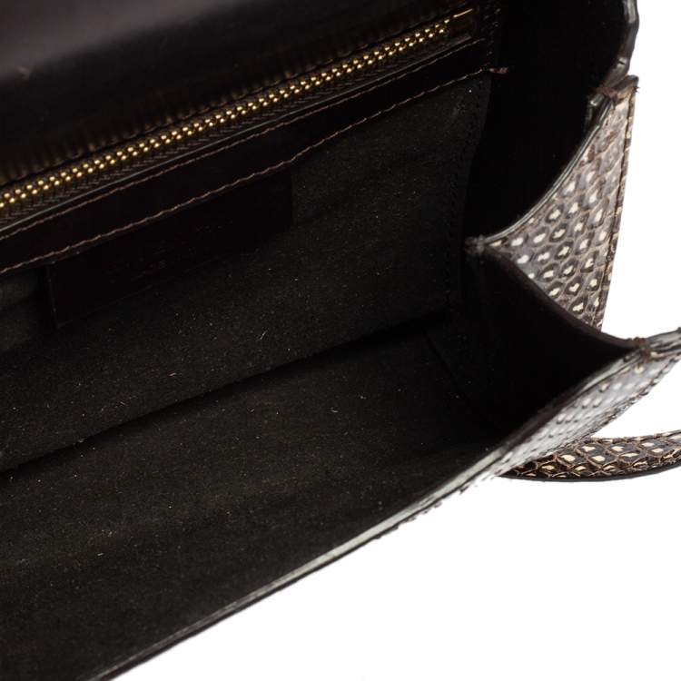 Pre Owned Givenchy Brown/Beige Python Mini Pandora Box Crossbody Bag