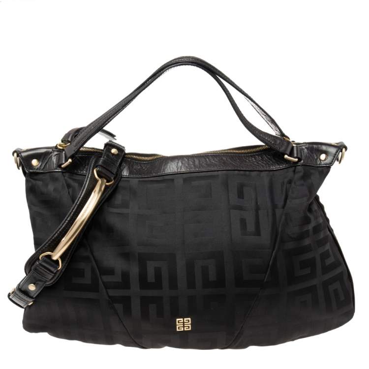 Pre Owned Givenchy Black Signature Nylon Hobo