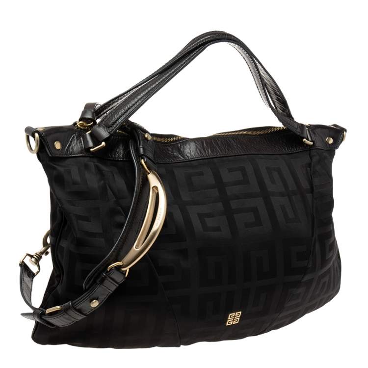 Pre Owned Givenchy Black Signature Nylon Hobo