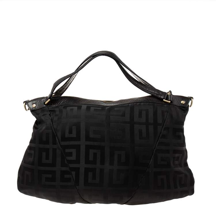 Pre Owned Givenchy Black Signature Nylon Hobo