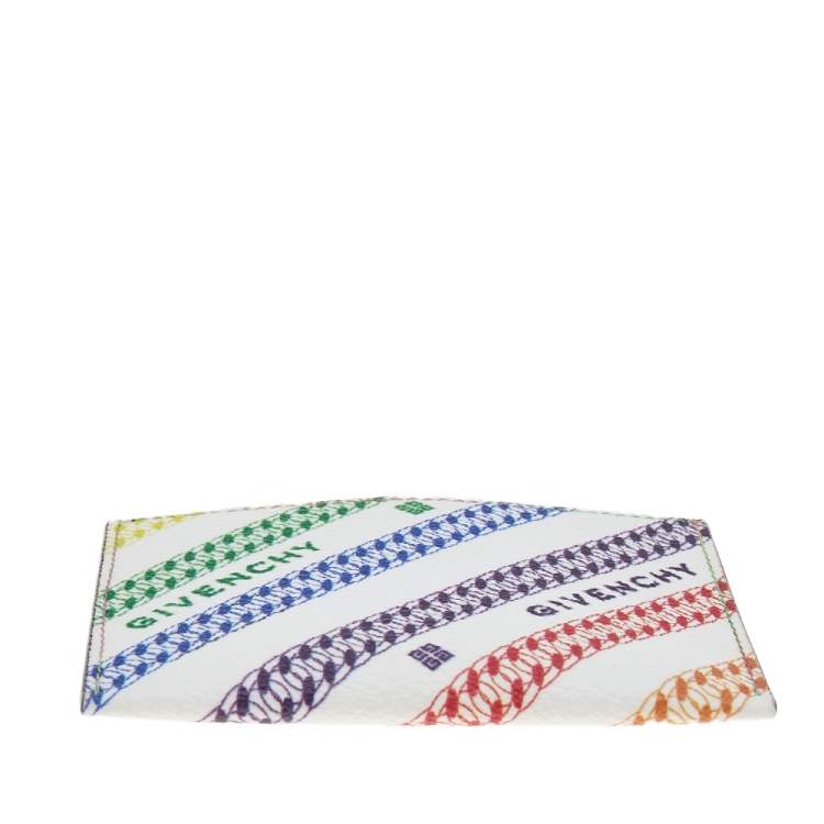 Pre Owned Givenchy Multicolor Logo Print Coated Canvas Card Holder