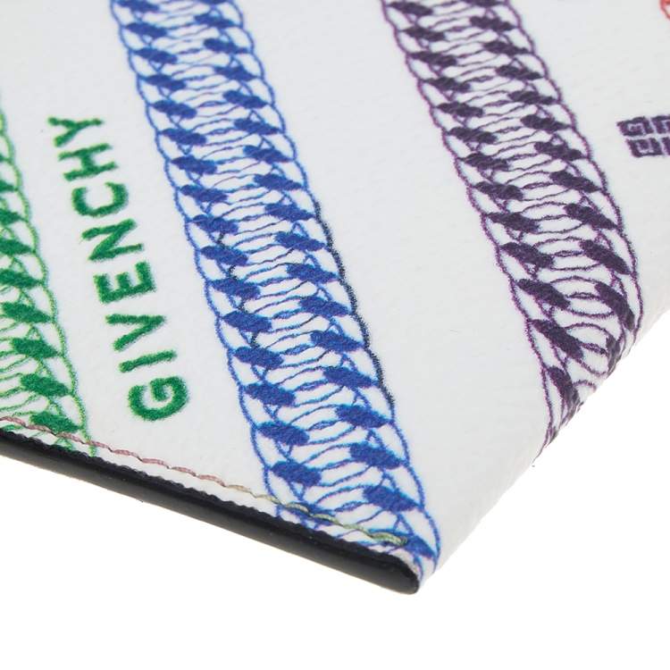 Pre Owned Givenchy Multicolor Logo Print Coated Canvas Card Holder