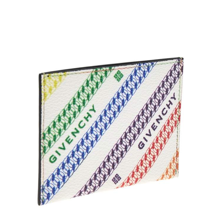 Pre Owned Givenchy Multicolor Logo Print Coated Canvas Card Holder