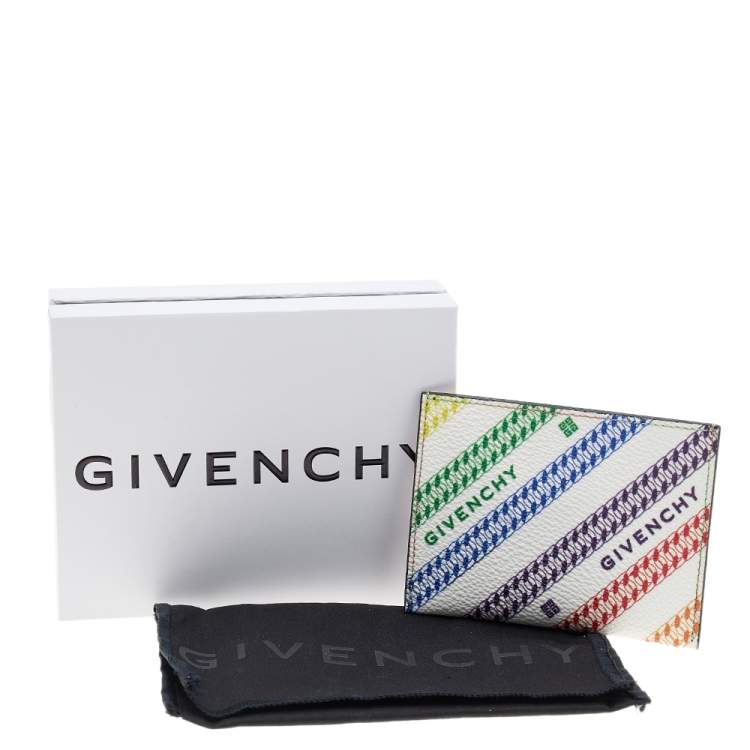 Pre Owned Givenchy Multicolor Logo Print Coated Canvas Card Holder