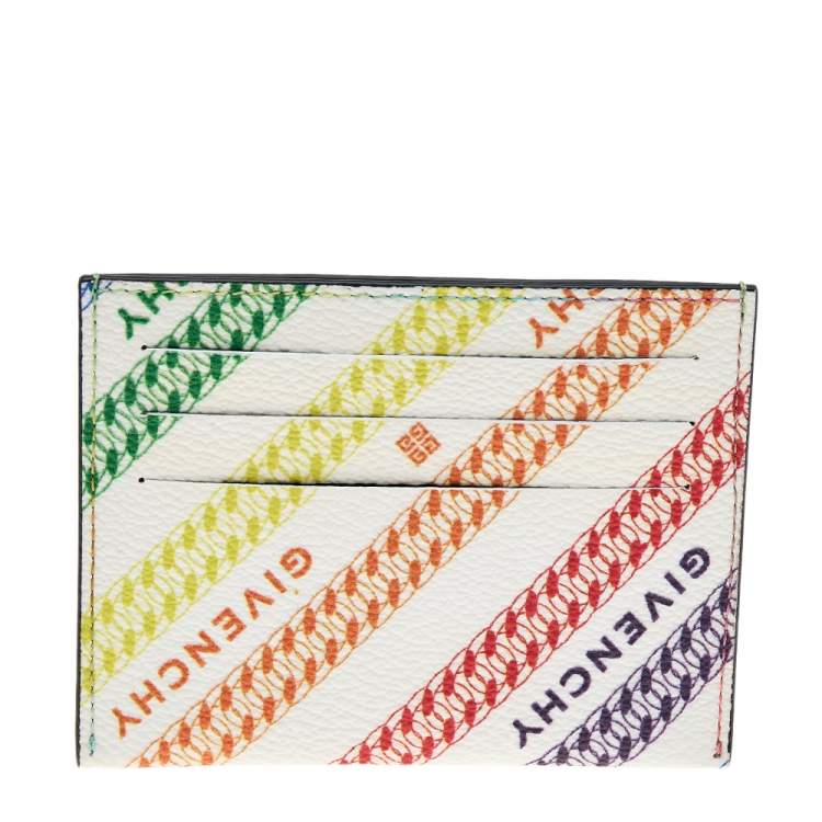 Pre Owned Givenchy Multicolor Logo Print Coated Canvas Card Holder