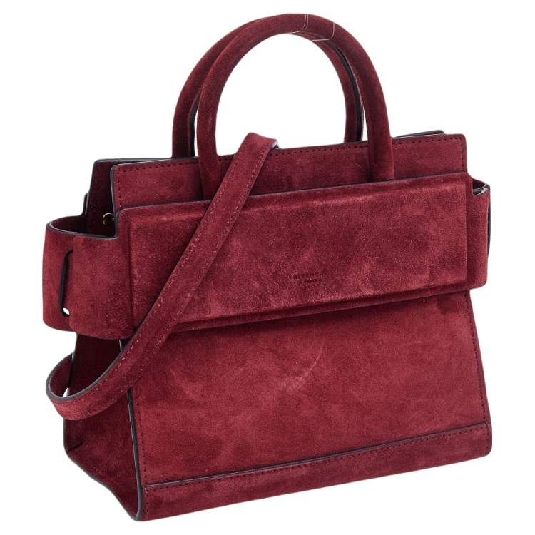 Pre Owned Givenchy Red Suede Shoulder Bag