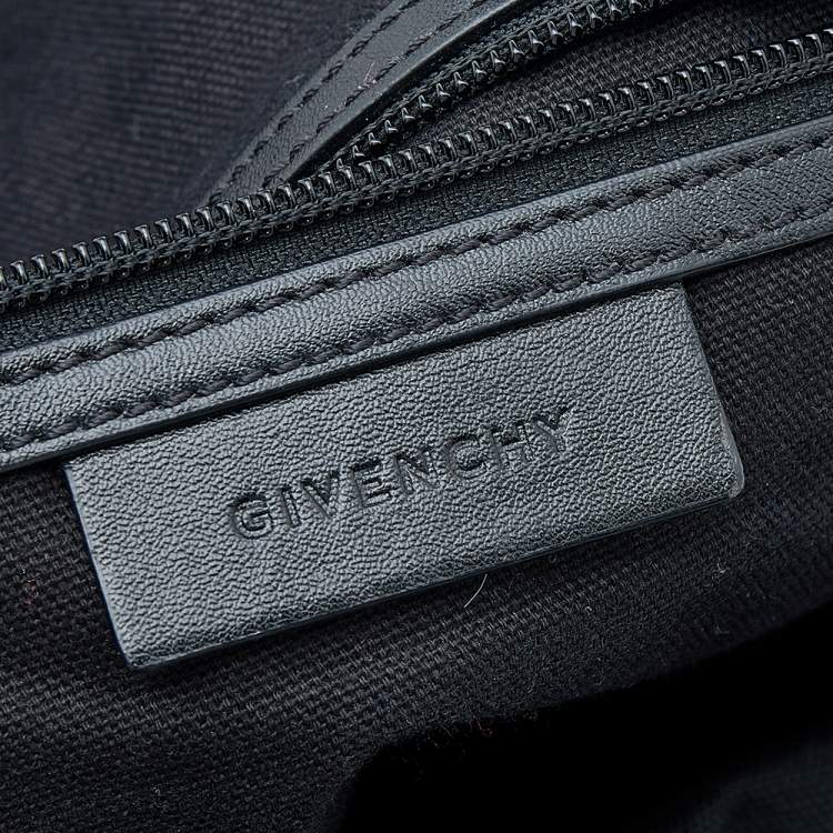 Pre Owned Givenchy Black/Red Floral Print Nylon And Leather Backpack