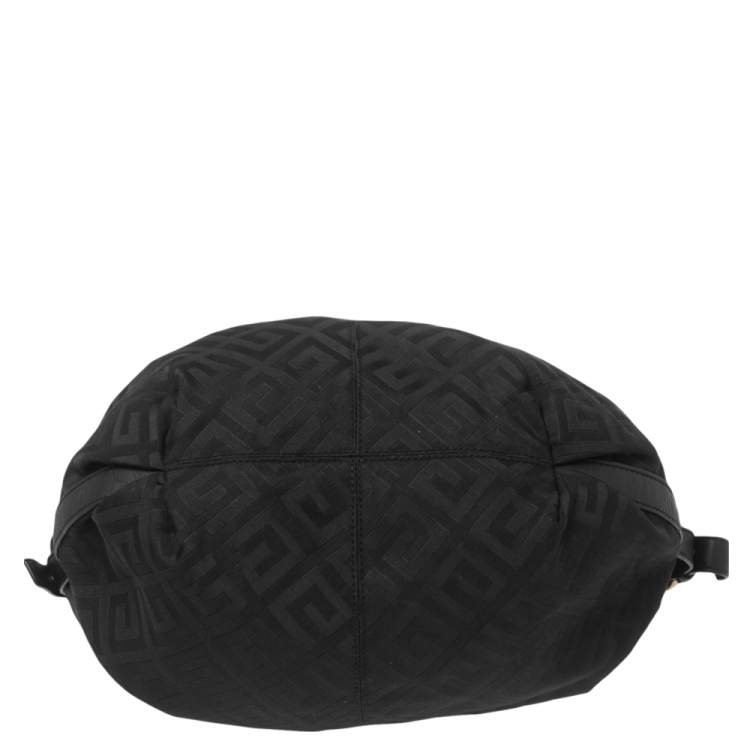 Pre Owned Givenchy Black Monogram Canvas And Leather Hobo